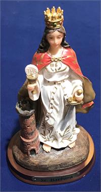 St. Barbara Full Color Resin Statue 8.5", # 14464-sale