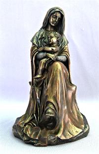 6" Mary & Child Statue in Cold Cast Veronese Resin, 17748