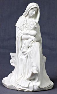 Mary & Child Statue, White Veronese Resin, 6", 17749