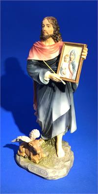 8" St. Luke with Painting Statue, Full Color Resin, # 17769