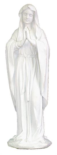 8" Adoring Virgin Statue, White Veronese Resin # 17771