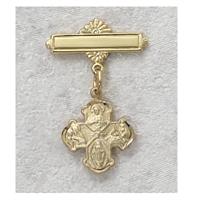Gold on Sterling 4-Way Medal Baby Pin, # 19991