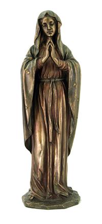 Adoring Virgin Cold Cast Bronze Resin Statue 12", 2074
