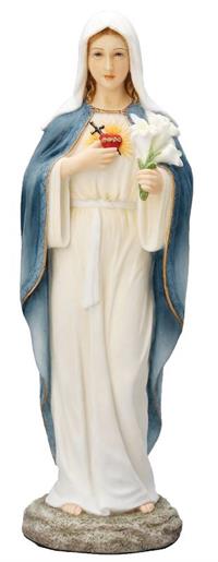 Immaculate Heart of Mary Statue, Full Color Veronese Resin, 8", # 21173