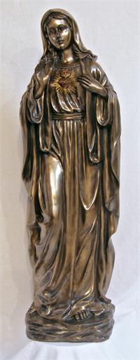 39" Immaculate Heart of Mary Statue, Cold Cast Bronze, # 41286