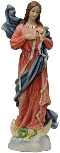 8" Mary Undoer of Knots Statue, Hand Painted Resin, # 49468