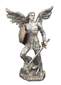 9" Veronese St. Michael with Sword and Shield, Pewter Finish, # 54246
