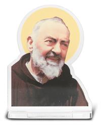 St. Padre Pio Standing Lucite Figurine, 2-7/8", # 55427-sale