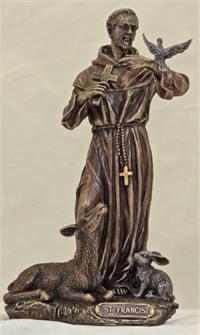 8.5" St. Francis of Assisi Statue, Bronzed Resin, # 63886
