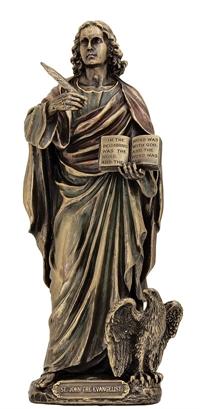 8" St. John the Evangelist Statue, Bronzed Resin, # 63893