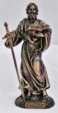 8" St. Paul Statue, Bronzed Resin, # 64136
