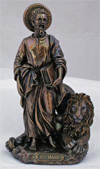 8.5" St. Mark Statue, Bronzed Resin, # 64144