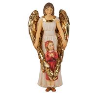 4" Full Color Resin Statue, Guardian Angel with Girl, # 6466