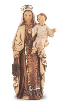 4" Full Color Resin Statue, Our Lady of Mount Carmel, # 65368