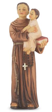 4" Full Color Resin Statue, St. Anthony, # 65371