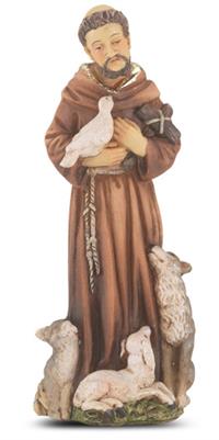 4" Full Color Resin Statue, St. Francis of Assisi, # 65372