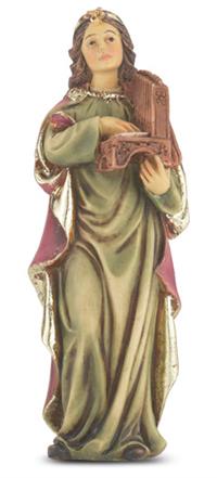 4" Full Color Resin Statue, St. Cecilia, # 65379