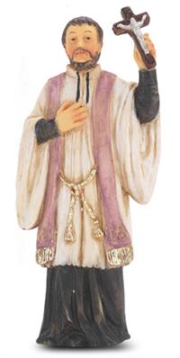 4" Full Color Resin Statue, St. Francis Xavier, # 65381