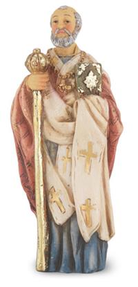 4" Full Color Resin Statue, St. Nicholas, # 65393