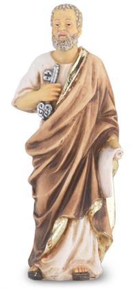 4" Full Color Resin Statue, St. Peter, # 65396
