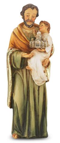 4" Full Color Resin Statue, St. Joseph & Child, # 65404