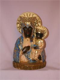 Our Lady of Czestochowa, Hand-painted alabaster, 7.75inches. Made in Italy., 67772