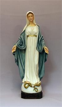 Our Lady of Grace statue, Hand-painted alabaster, Made in Italy, 12", 67774