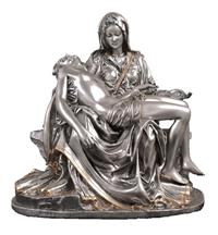 Pieta Statue in Pewter Finish Resin, 6-1/4", 8279