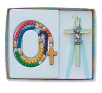 Baby Boy Cross and Rosary Set, #90852