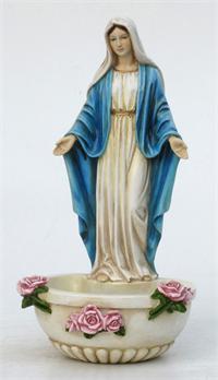 Our Lady of Grace Font, Resin, 7.5", Hand Painted, 92290
