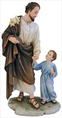 8.25" St. Joseph and Child Statue, Hand Painted, # 92753