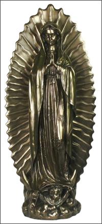 27" Our Lady of Guradalupe Statue, Cold Cast Bronze, # 92930