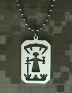 St. Barbara, Stainless Steel, 1-1/8", Genuine U.S. Military Issue, # 94264