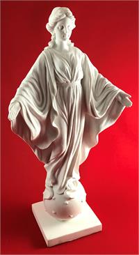 Our Lady of Smiles White Resin Statue 9", 95079