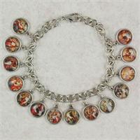 7-1/2" Rhodium Plated Stations of the Cross Bracelet, # 95258