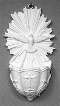 Holy Spirit Holy Water Fonts in White Resin, 5", 3-Count Value Pack, 96462