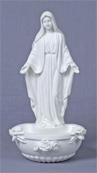 Our Lady of Grace Font, Resin, 7.5", White, 97191