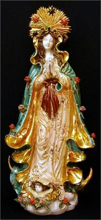 Our Lady of Guadalupe in hand-painted and hand-crafted ceramic, 24". Made in Italy., 97447