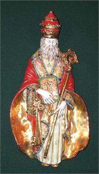 Saint Peter, hand painted and hand crafted ceramic, 16.5". Made in Italy., 97466