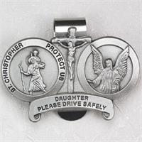 Auto Visor Clip, St. Christopher, Guardian Angel, Daughter, # 97889