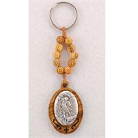 Rosary Key Ring, Olive Wood, St. Michael, # 97917