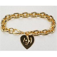 Gold Plate Bracelet, Dove & Heart, # 98253