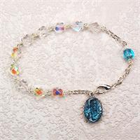 7-1/2" Crystal Our Lady of Lourdes Bracelet, # 98259
