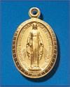 14kt Gold over Sterling Silver Miraculous Medal, #104474,  3/4
