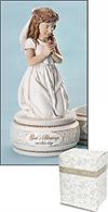 First Communion Kneeling Girl Figurine Prayer Box, # 104568
