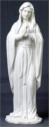 Adoring Virgin White Resin Statue 12