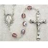 6mm AB Dark Amethyst Birthstone Rosary for February, Sterling Crucifix and Center, # 1462