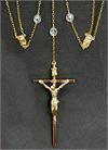 Wedding Lasso Rosary, 8mm Crystal, Gold Plate, 50