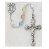 7mm Multi-Colored Rosary, Pewter Crucifix and Center, # 1504
