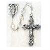 Rosary, 7mm AB Crystal, Pewter Crucifix and Center, # 20124